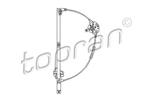 Fotografia produktu TOPRAN 701837501F podnośnik szyby VW T4 90-93 L bez silnika