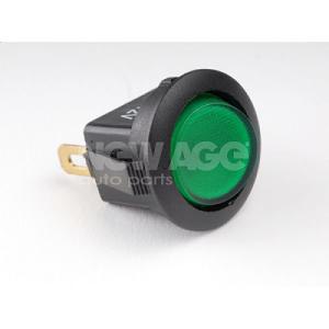 Fotografia produktu NEW AGE NA162 wyłącznik podświetlany okrągły zielony 12 V 20 A