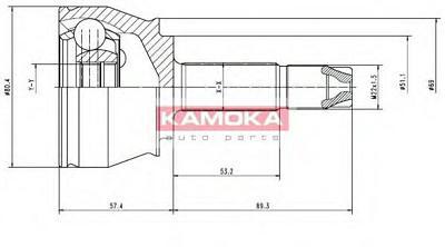 Fotografia produktu KAMOKA 7136/KAM przegub zewnętrzny 22/22/51mm