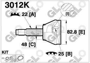 Fotografia produktu GLO GLO3012K przegub zewnętrzny Fiat Ritmo 1.5-1.6 [GLO]