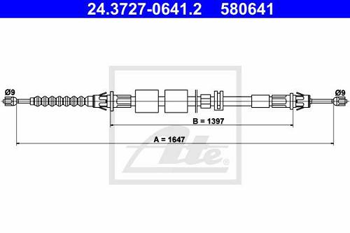 Fotografia produktu ATE 24.3727-0641.2 linka hamulca Ford