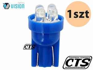 Fotografia produktu CTS 58280/CTS żarówka diodowa blu W5W T10 12V 4 FLUX LED niebieska ( 1szt )