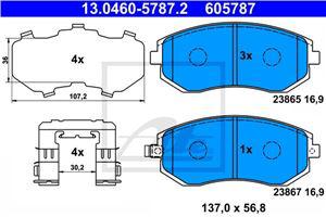 Fotografia produktu TRW 13.0460-5787.2 klocki hamulcowe Subaru Impreza Forester 2.0S Turbo 01-02, 2.0 02-, 2.5 03-, Leg