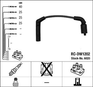 Fotografia produktu NGK RC-DW1202 kable zapłonowe Chevrolet Aveo 08-  6020