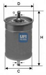 Fotografia produktu UFI 31.500.00 filtr paliwa Audi 1.6E 1.8E 2.6E 2.8E 94-