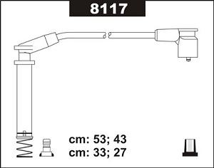 Fotografia produktu SENTECH 8117 kable zapłonowe Opel Corsa Astra 1.2-1.6 91- tak jak 06-2100 CARHOFF