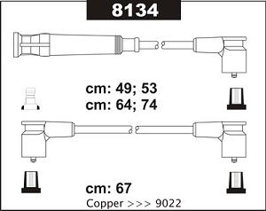Fotografia produktu SENTECH 8134 kable zapłonowe BMW3 E30 82-87 1.6