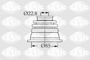 Fotografia produktu SASIC SA4003427 osłona przegubu wewnętrzny Renault R9/R11 22.8x80x85mm