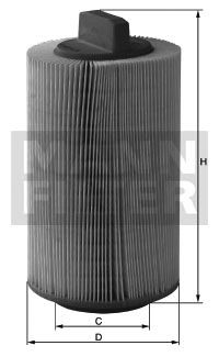 Fotografia produktu MANN-FILTER C14114 filtr powietrza Mercedes C200K W211 02- 1.8 M271.946