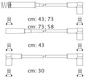 Fotografia produktu CARHOFF 06-1091 kable zapłonowe Opel Corsa Kadett Vectra 1.2-1.6 -90 (Premium)