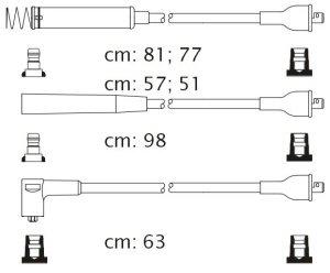 Fotografia produktu CARHOFF 06-1092 kable zapłonowe Opel Corsa Kadett Omega 1.2-2.4 -91 (Premium)