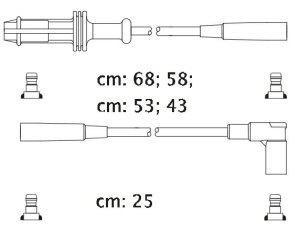 Fotografia produktu CARHOFF 06-2039 kable zapłonowe Peugeot 1.1-1.4L 106/205/309/405 88-92 (Platinium wire wound)