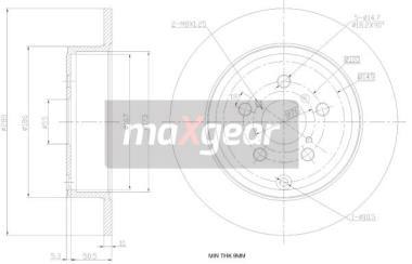 Fotografia produktu MAXGEAR 19-0964 tarcza hamulcowa tył  Toyota Avensis 03-