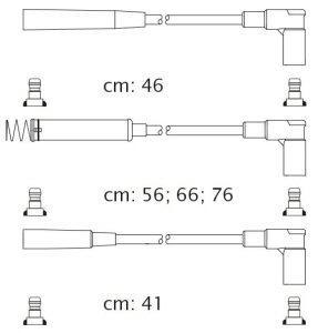 Fotografia produktu CARHOFF 06-2497 kable zapłonowe Opel 1.2- 1.3- 1.4- 1.6 80-91 (Platinium wire wound)