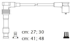 Fotografia produktu CARHOFF 06-2144 kable zapłonowe Opel Vectra 2.0 96- (Platinium wire wound)