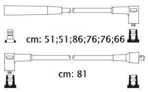 Fotografia produktu CARHOFF 06-2195 kable zapłonowe Ford Sierra 2.0-2.8 82-87 (Platinium wire wound)