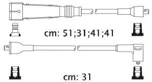 Fotografia produktu CARHOFF 06-2291 kable zapłonowe Audi 80 1.3-1.8 -84 (Platinium wire wound)