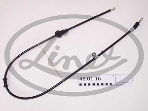 Fotografia produktu LINEX 48.01.16 linka hamulca P dł:1590/1468 mm Volvo S40 - V40 all 1.6-1.8-1.8i-1.9T4-2.0-2.0T-