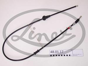 Fotografia produktu LINEX 48.01.17 linka hamulca L dł:1590/1468 mm Volvo S40 - V40 all 1.6-1.8-1.8i-1.9T4-2.0-2.0T-