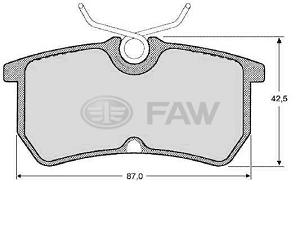 Fotografia produktu FAW FAW23353.14.8 klocki hamulcowe Ford Focus 98- tył