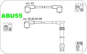 Fotografia produktu JANMOR ABU55-JAN kable zapłonowe VW Golf II/III Passat 1.8-2.0 86- (Premium)