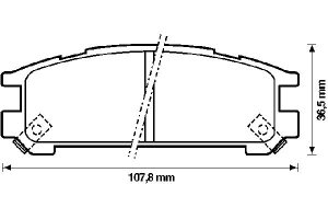 Fotografia produktu BENDIX 572197B klocki hamulcowe tył Subaru Impreza, Legacy 14,9 mm