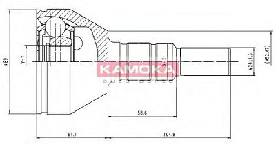 Fotografia produktu KAMOKA 6035/KAM przegub napędowy zewnętrzny 30/25/52,5mm Opel Vectra C 04.2002-