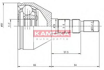 Fotografia produktu KAMOKA 6037/KAM przegub napędowy zewnętrzny 33/26/52,25mm Opel Astra H 2004-
