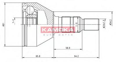 Fotografia produktu KAMOKA 6039/KAM przegub napędowy zewnętrzny 30/26/52,25mm Opel Astra H 04- , Insignia 08- , VE