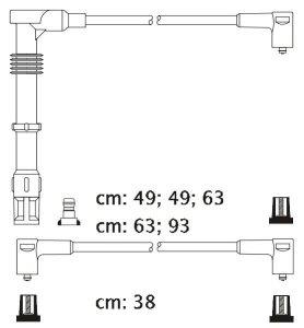 Fotografia produktu CARHOFF 06-1095 kable zapłonowe VW Audi 20V 2.3 88-91 (Premium)
