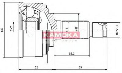 Fotografia produktu KAMOKA 6212/KAM przegub napędowy zewnętrzny 26/30/49mm Honda Civic 1.5/1.6 88-90