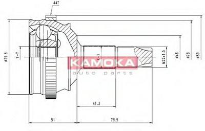 Fotografia produktu KAMOKA 6336/KAM przegub zewnętrzny 22/20/72mm/44ABS