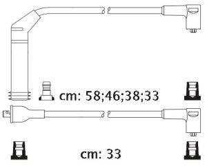 Fotografia produktu CARHOFF 06-2354 kable zapłonowe Hyundai, Mitsubishi 0.8- 1.3- 1.5- 1.6 94- (Platinium wire wound