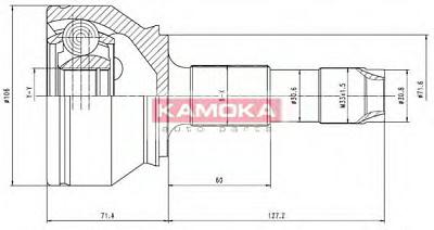 Fotografia produktu KAMOKA 6501/KAM przegub napędowy zewnętrzny 35/29/71,6mm Citroen Jumper 06-, Fiat Ducato 06-,