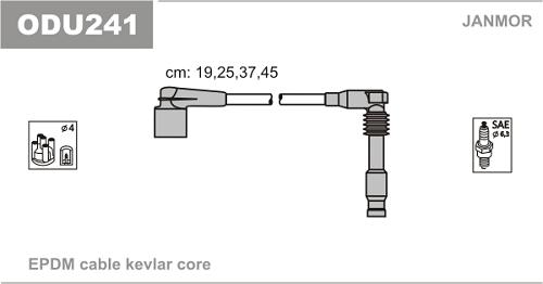 Fotografia produktu JANMOR ODU241 kable zapłonowe Opel Vectra 1.8-2.0 8v