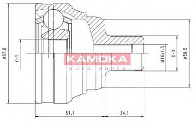 Fotografia produktu KAMOKA 6586/KAM przegub zewnętrzny 38/30/59mm/45ABS =6622 (WYCOFANY)
