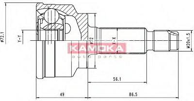 Fotografia produktu KAMOKA 6709/KAM przegub napędowy zewnętrzny 24/19/52mm Mazda 121 1.1-1.3 87-96
