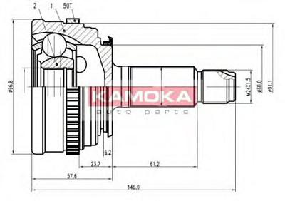Fotografia produktu KAMOKA 6800/KAM przegub zewnętrzny 28/32/60mm/50ABS