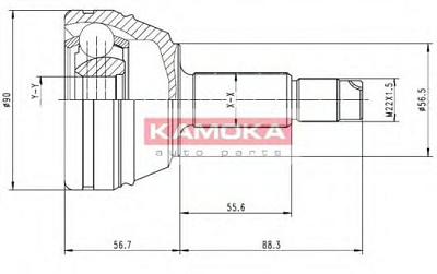 Fotografia produktu KAMOKA 7126/KAM przegub zewnętrzny 25/30/56,5mm