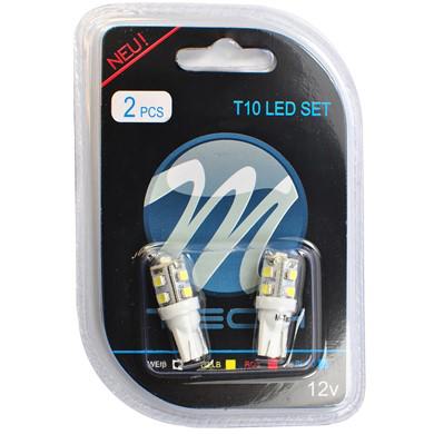 Fotografia produktu M-TECH LB018W blister 2x dioda LED L018 - W5W 9xSMD3528 białe