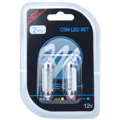 Fotografia produktu M-TECH LB024W blister 2x dioda LED L024 - C5W 41mm SV8.5 8LED biała