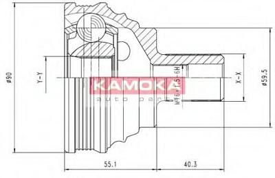 Fotografia produktu KAMOKA 7338/KAM przegub napędowy zewnętrzny 36/30/90mm Audi A3/VW Golf V/Skoda Octavia