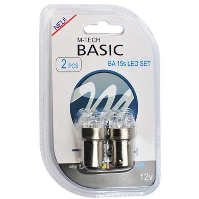 Fotografia produktu M-TECH LB074W blister 2x dioda LED L074 - Ba15s G18 8LED 5mm biała