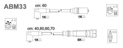 Fotografia produktu JANMOR ABM33-JAN kable zapłonowe VW Jetta II 1.3, Passat 1.3, Polo 1.3