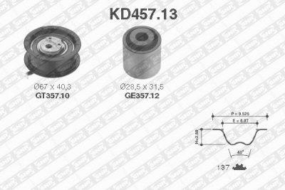 Fotografia produktu SNR KD457.13 komplet rolek z paskiem SKO OCT 1.9SDI / Audi 1.9TD/TDI 80 91-94/A4 95