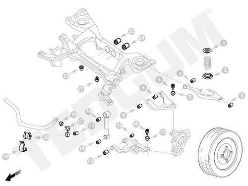 Fotografia produktu TED-GUM TED12066 tuleja wahacza tylnego dolnego poprzecznego (zew) Nissan Pathfinder