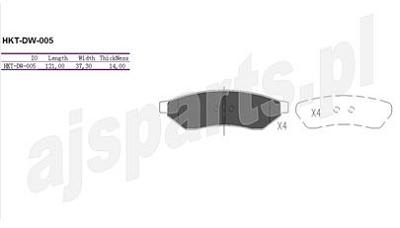 Fotografia produktu AJS HKT-DW-005 klocki hamulcowe tył Chevrolet Evanda 02-