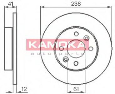 Fotografia produktu KAMOKA 103110/KAM tarcza hamulcowa Citroen C15/SAXO/VISA/ZX/P