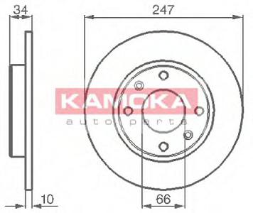 Fotografia produktu KAMOKA 103118/KAM tarcza hamulcowa Citroen C15/SAXO/VISA/XSAR