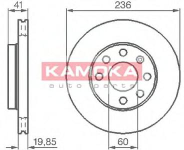 Fotografia produktu KAMOKA 103302/KAM tarcza hamulcowa went. Opel Astra I/Corsa B/